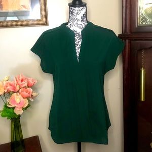 Solid Notch Neck Blouse